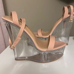 Fashion nova clear wedges
